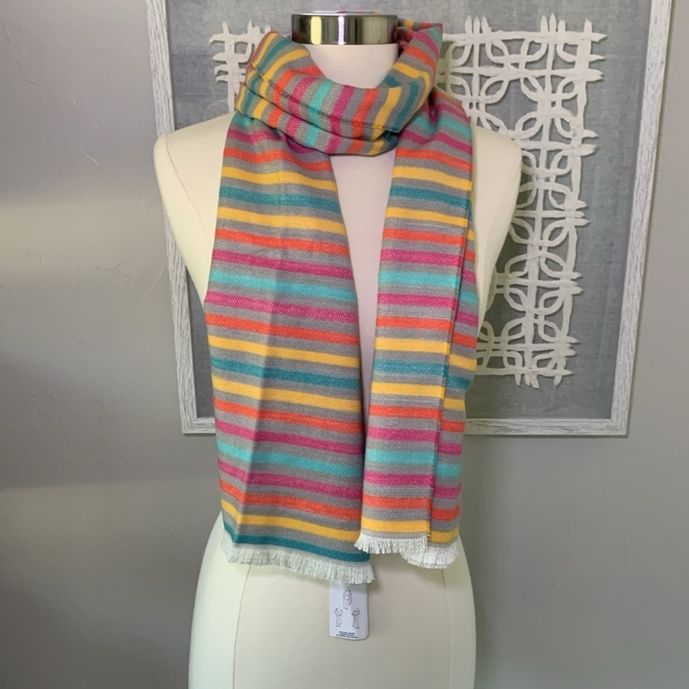 NWT Lands End colorful striped scarf. Super soft.